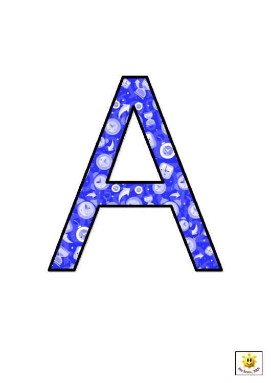 Blue Time Themed A To G Letter Poster Templates Printable pdf