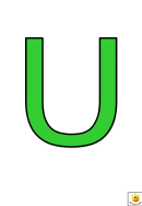 Green U To Z Letter Poster Templates