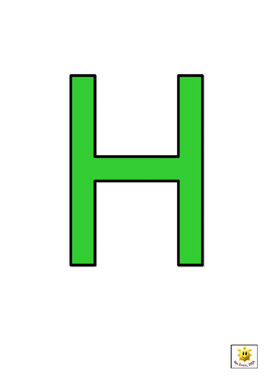 Green H To N Letter Poster Templates Printable pdf