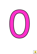 Pink 0 To 9 Number Poster Templates