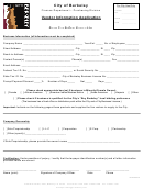 Vendor Information Application Form - City Of Berkeley Finance Department - 2002