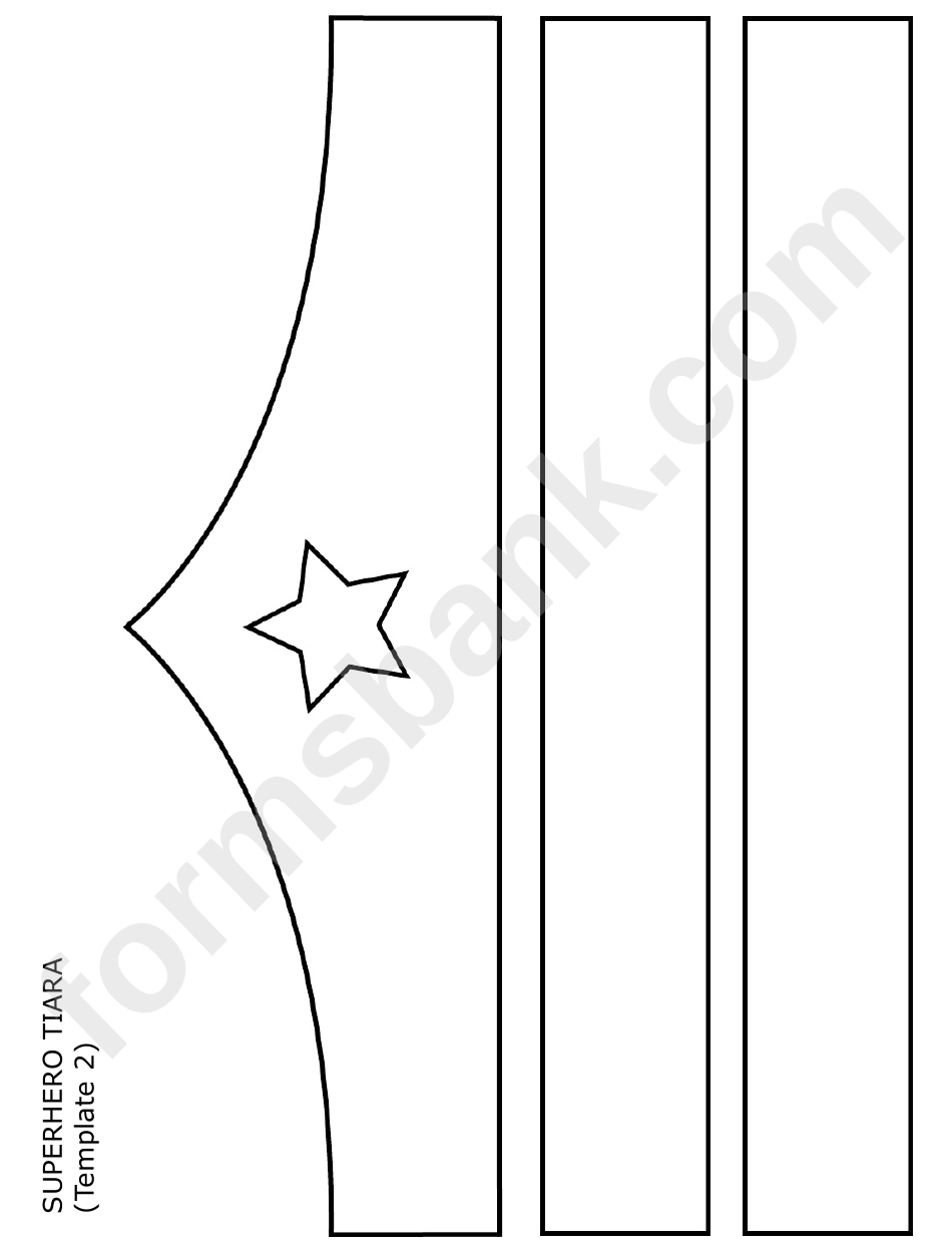 White Superhero Tiara Template