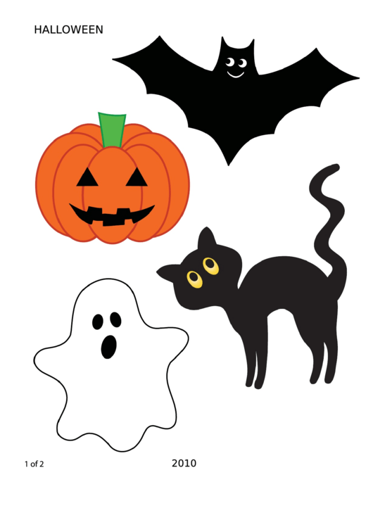 Black Cat, Bat, Pumpkin Halloween Templates Printable pdf