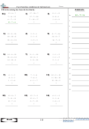 Fact Families Addition & Subtraction Worksheet With Answer Key