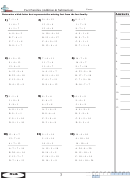 Fact Families Addition & Subtraction Worksheet With Answer Key