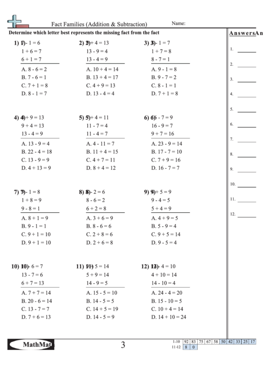fact-families-addition-subtraction-worksheet-with-answer-key-printable-pdf-download