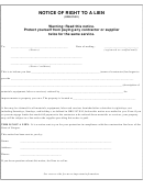 Form Ors 87.021 - Notice Of Right To A Lien Printable pdf