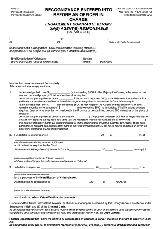 Engagement Contracte Devant Un(E) Agent(E) Responsable - Canada Printable pdf