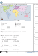 World Geography - Continents Worksheet With Answer Key