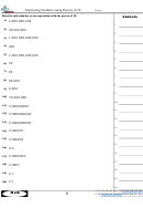 Expressing Numbers Using Powers Of 10 - Math Worksheet With Answer Key Printable pdf