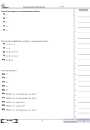 Understanding Exponents - Math Worksheet With Answer Key