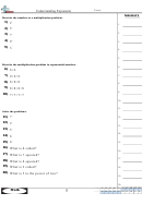Understanding Exponents - Math Worksheet With Answer Key Printable pdf