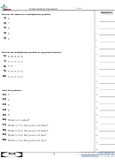 Understanding Exponents - Math Worksheet With Answer Key