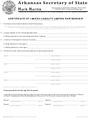 Form Lllp-02 - Certificate Of Limited Liability Limited Partnership - 2008