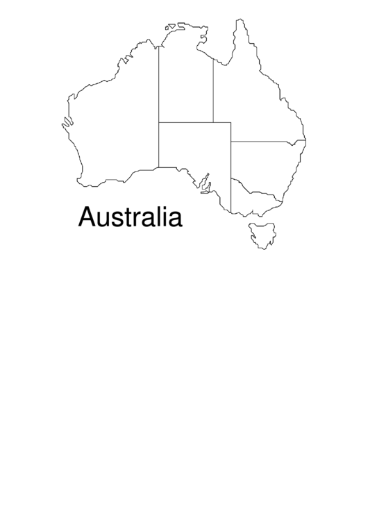 Australia Map Coloring Sheet Printable pdf