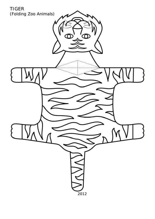 Tiger (Folding Zoo Animals) Coloring Sheet Printable pdf