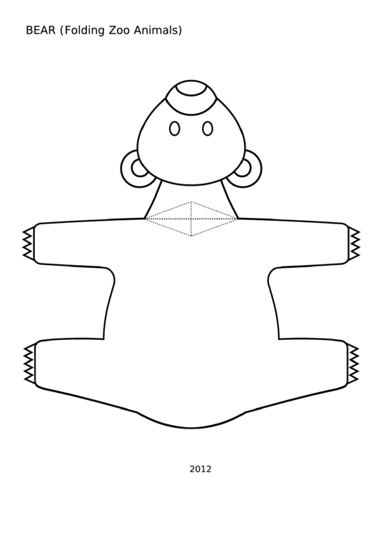 Bear (Folding Zoo Animals) Coloring Sheet Printable pdf