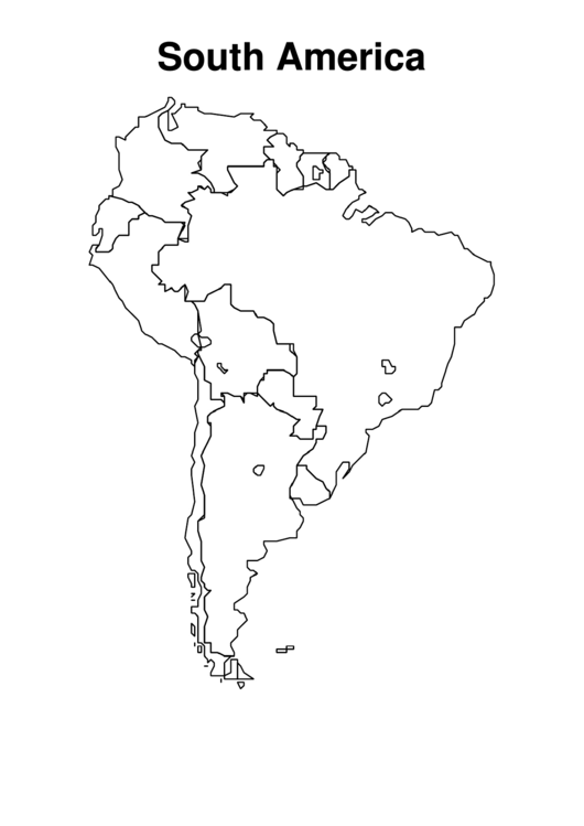 South America World Map Coloring Sheet Printable pdf