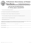 Application For Registration Of Limited Liability Partnership - Arkansas Secretary Of State