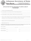 Application For Qualification Of Limited Liability Partnership - Arkansas Secretary Of State