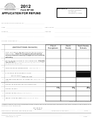 Form Rf100 - Application For Refund - 2012