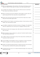 Word Problems Within One Hundred - Math Worksheet With Answer Key