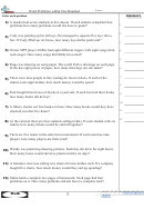 Word Problems Within One Hundred - Math Worksheet With Answer Key