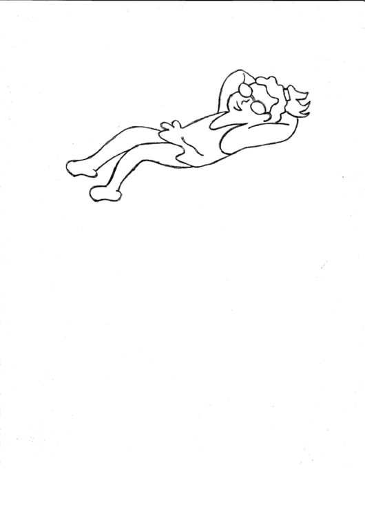 Summer Coloring Sheet (Girl Sunbathing) Printable pdf