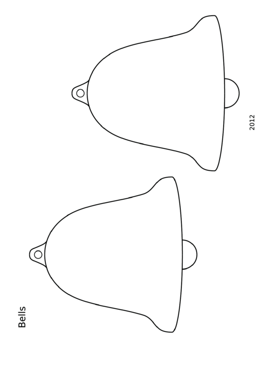 2 Christmas Bells Template Printable pdf