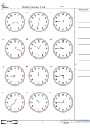 Reading An Analog Clock Worksheet With Answer Key