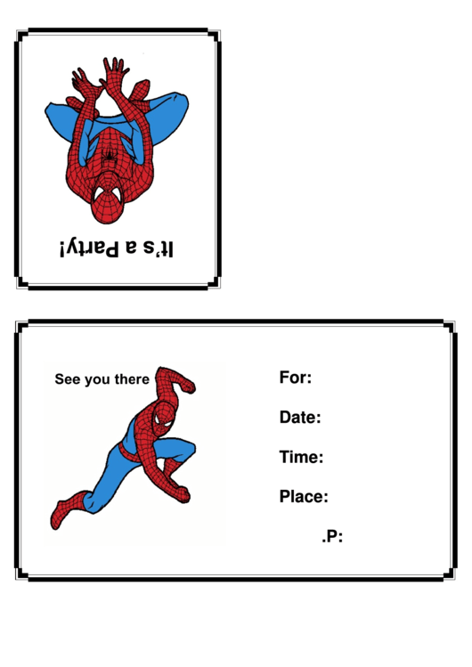 Birthday Invitation Card Template (Spiderman) Printable pdf