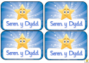 Award Certificate Template - Seren Y Dydd, Seren Yr Wythnos