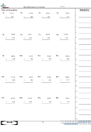 Multiplication (vertical) Worksheet With Answer Key With Answer Key
