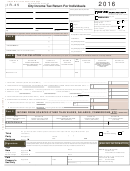 Form Ir-25 - City Income Tax Return For Individuals - 2016