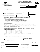 Sales Tax Remittance Return Form - State Of Washington Department Of Revenue - 2016