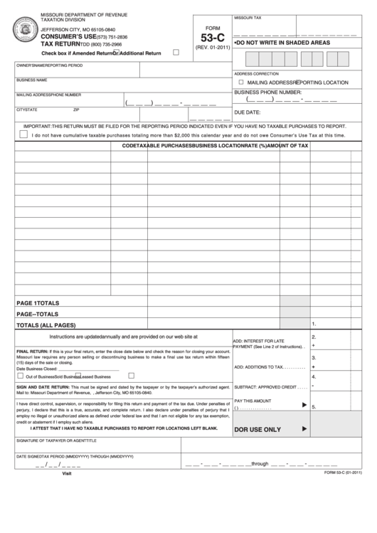 Fillable Form 53-C - Consumer
