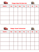 Things I Need To Work On Behaviour Chart - Cars