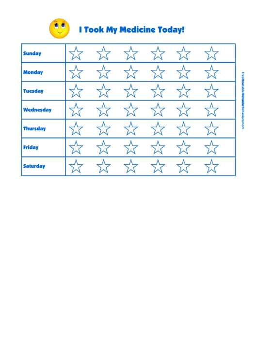 Medicine Taking Chore Chart Printable pdf