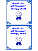 Allergy Shot Reward Chart Sticker Template