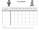 Cool Guys B&w Chore Chart Template Printable pdf