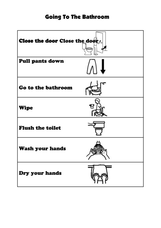 Going To The Bathroom Chart Printable pdf