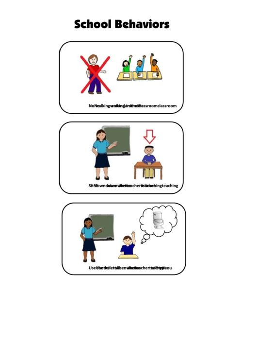 School Behaviors Chart Printable pdf