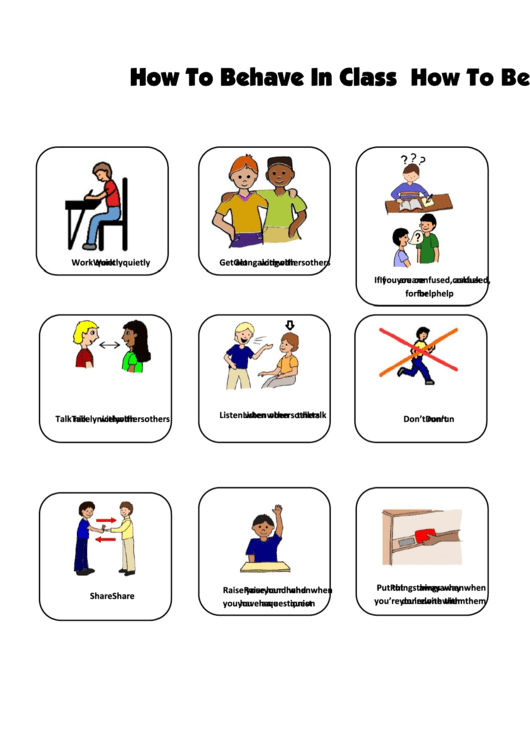 How To Behave In Class Chart Printable pdf