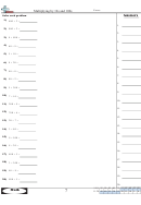 Multiplying By 10s & 100s - Math Worksheet With Answer Key