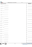 Multiplying By 10s & 100s - Math Worksheet With Answer Key