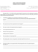 Form Application For Amended Certificate Of Authority - Wyoming Secretary Of State