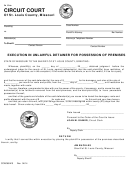 Form Ccac96-ws - Execution In Unlawful Detainer For Possession Of Premises Form - St.louis County, Missouri