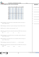 Examining A Multiplication Table Worksheet With Answer Key