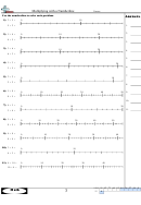 Multiplying With A Numberline - Math Worksheet With Answer Key
