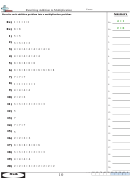 Rewriting Addition To Multiplication - Math Worksheet With Answer Key